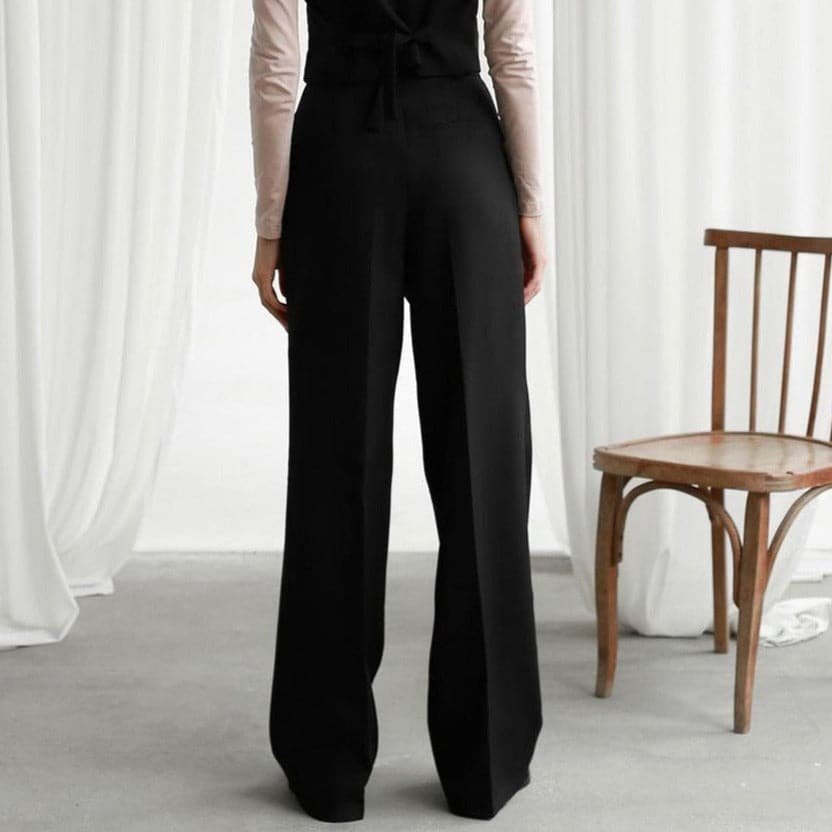 Lily | Linen Wide-Leg Trousers High-Waisted Pleated Green