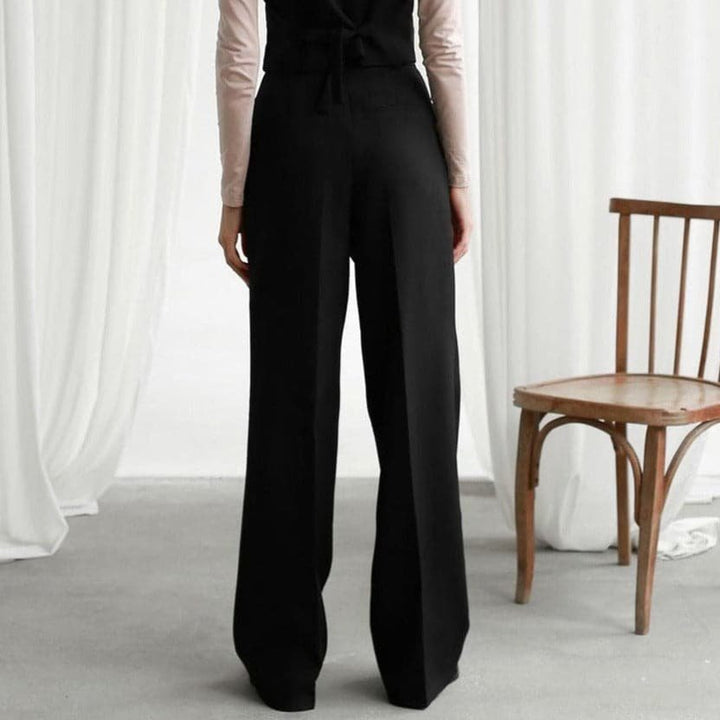 Lily | Linen Wide-Leg Trousers High-Waisted Pleated Green