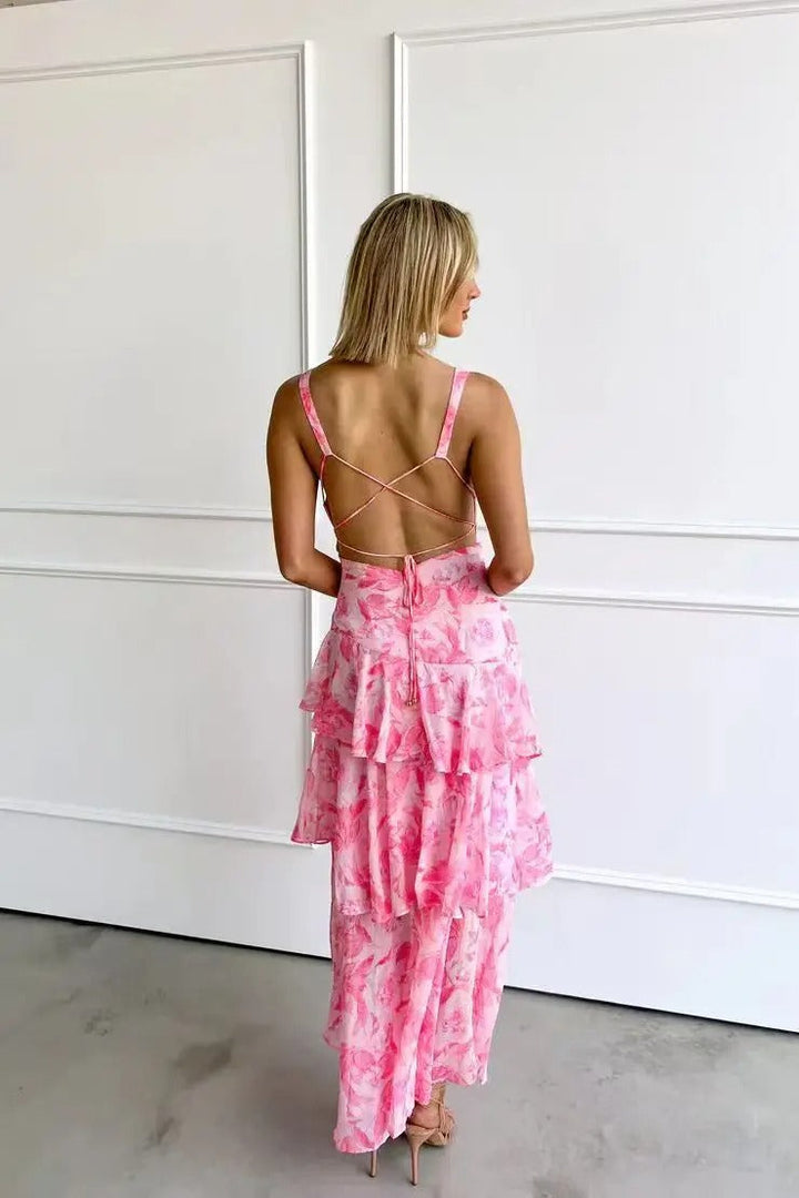Millie | Women’s Elegant Floral Tiered Maxi Dress