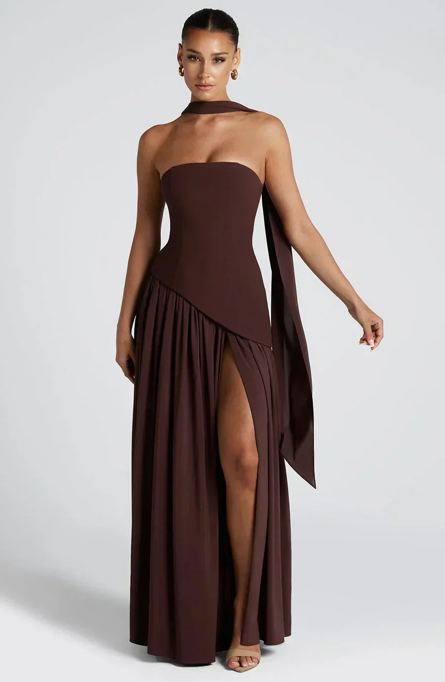 Julia | Women Wedding Guest Asymmetric Maxi Dress
