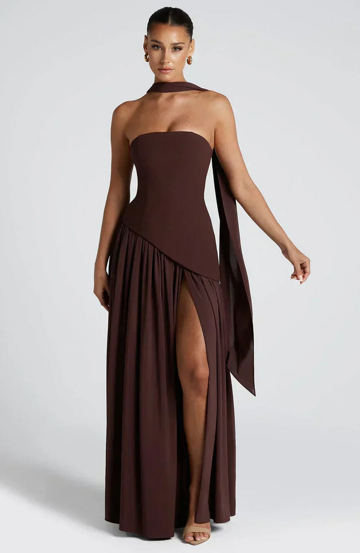 Julia | Women Wedding Guest Asymmetric Maxi Dress