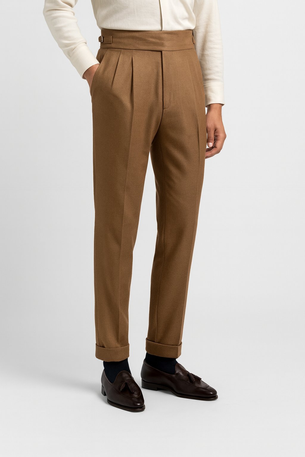 Freddie | Men's High-Waisted Pleated Drawstring Trousers