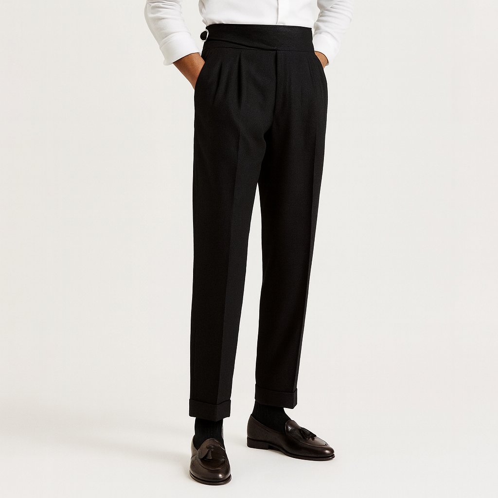 Freddie | Men's High-Waisted Pleated Drawstring Trousers