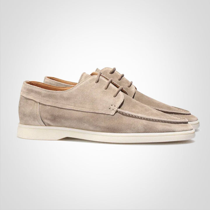 Leo | Men's Navy Suede Lace-Up Hybrid Boat Derby Loafers