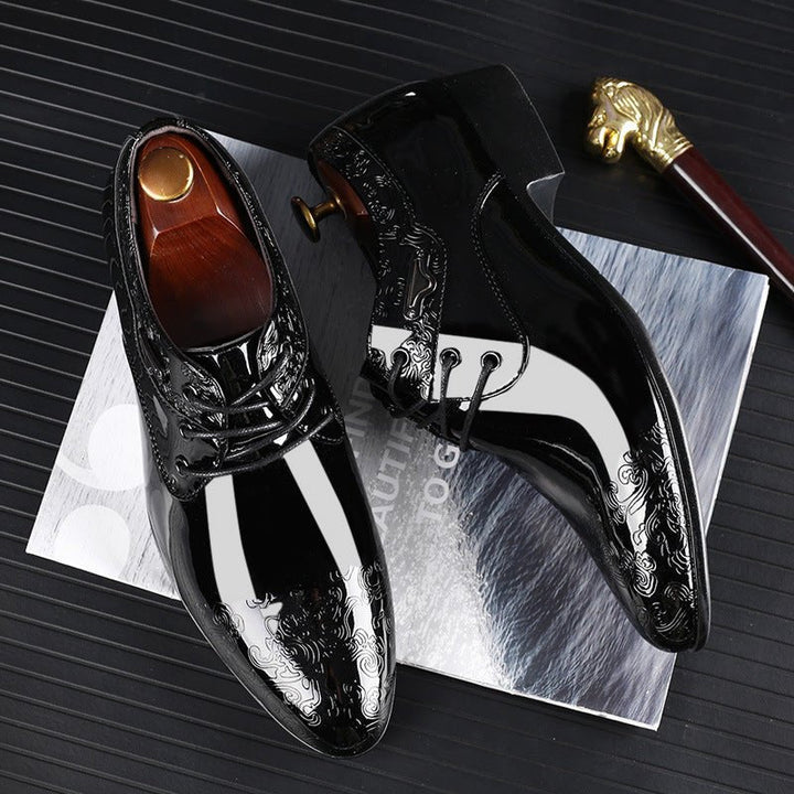 Harry | Men's Patent Embossed Lace-Up Formal Derby Shoes