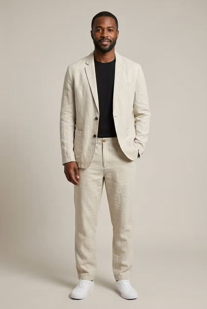James | Men's Relaxed-Fit Linen Two-Piece Suit Set