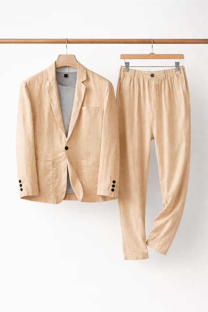 James | Men's Relaxed-Fit Linen Two-Piece Suit Set