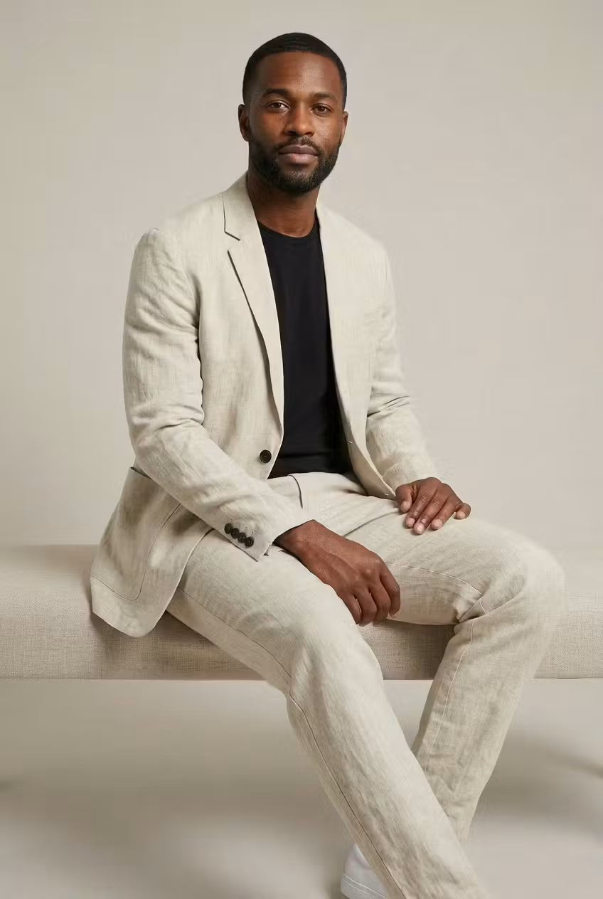 James | Men's Relaxed-Fit Linen Two-Piece Suit Set