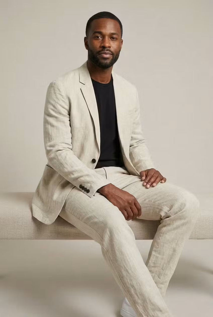 James | Men's Relaxed-Fit Linen Two-Piece Suit Set
