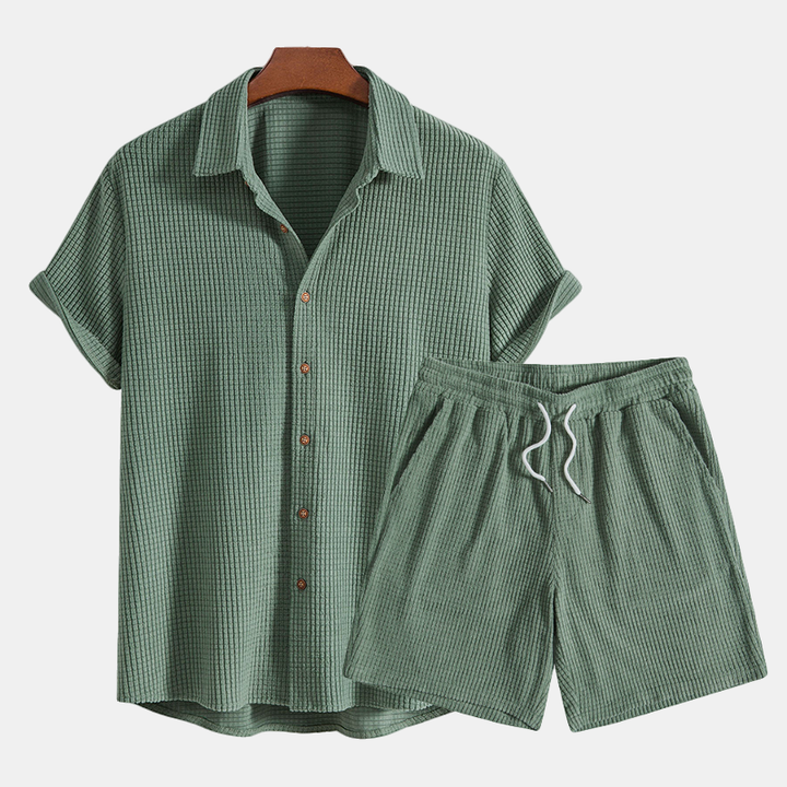 George | Men's Two Piece Casual Shirt Shorts Se