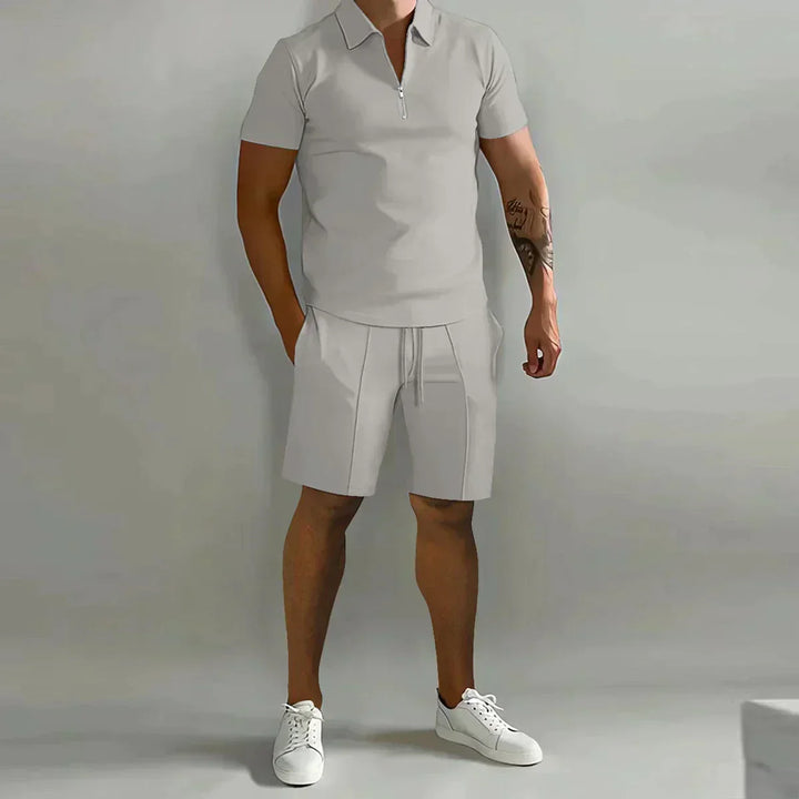 Alexander | Men's Zip Polo Shirt Shorts Casual Set