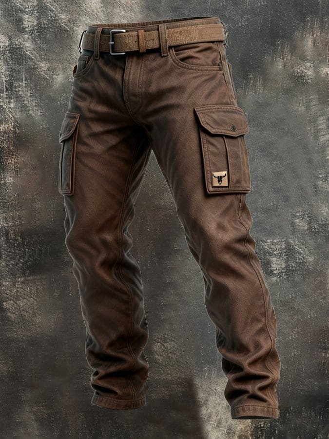 James | Men's Slim Tapered Cargo Trousers Bull Patch Side Pockets