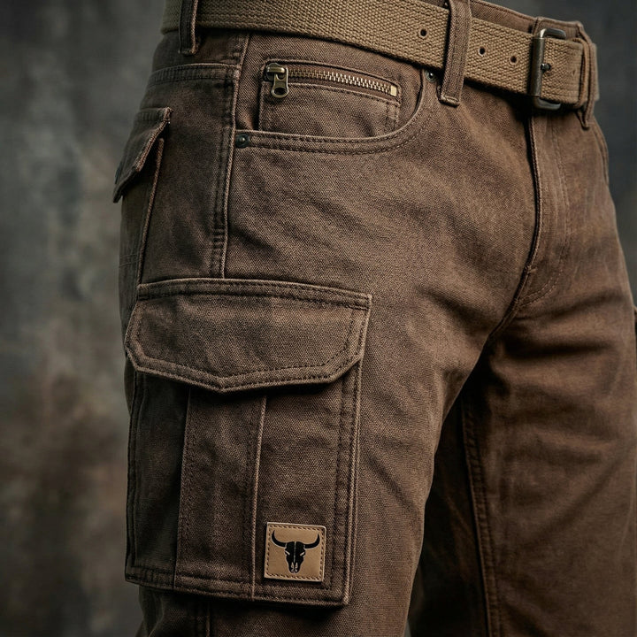 James | Men's Slim Tapered Cargo Trousers Bull Patch Side Pockets