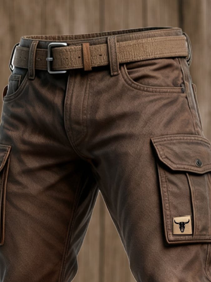 James | Men's Slim Tapered Cargo Trousers Bull Patch Side Pockets