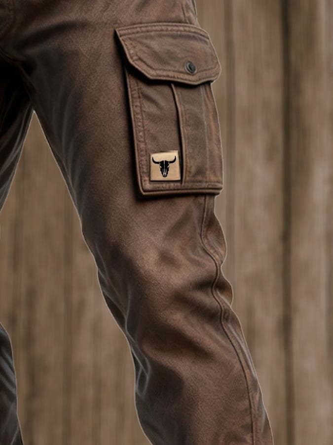James | Men's Slim Tapered Cargo Trousers Bull Patch Side Pockets