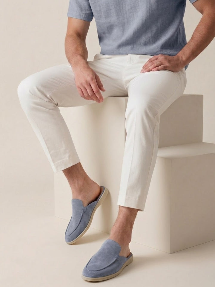 Muhammad | Men's Slip-On Mules Open Heel Stitched Detail Casual