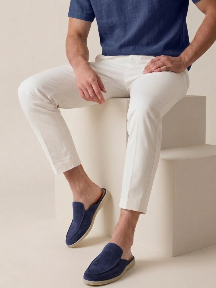 Muhammad | Men's Slip-On Mules Open Heel Stitched Detail Casual