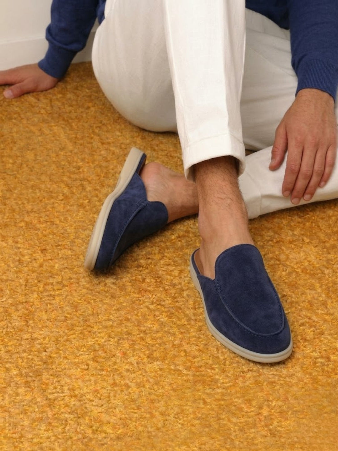 Muhammad | Men's Slip-On Mules Open Heel Stitched Detail Casual