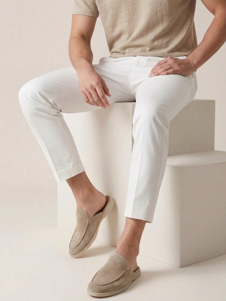 Muhammad | Men's Slip-On Mules Open Heel Stitched Detail Casual