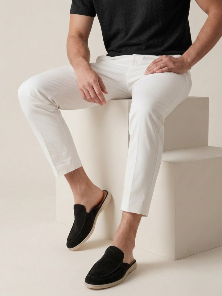 Muhammad | Men's Slip-On Mules Open Heel Stitched Detail Casual