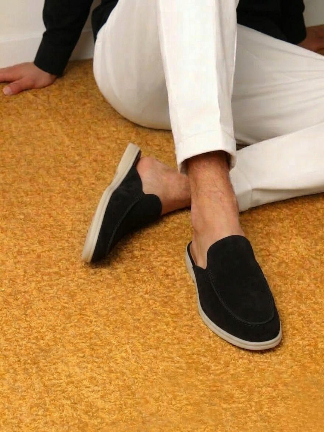 Muhammad | Men's Slip-On Mules Open Heel Stitched Detail Casual