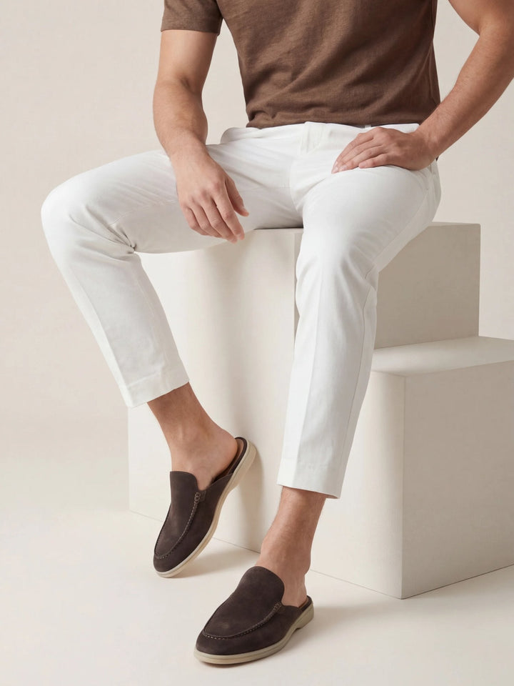 Muhammad | Men's Slip-On Mules Open Heel Stitched Detail Casual