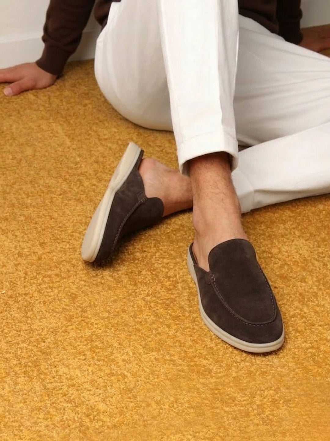 Muhammad | Men's Slip-On Mules Open Heel Stitched Detail Casual