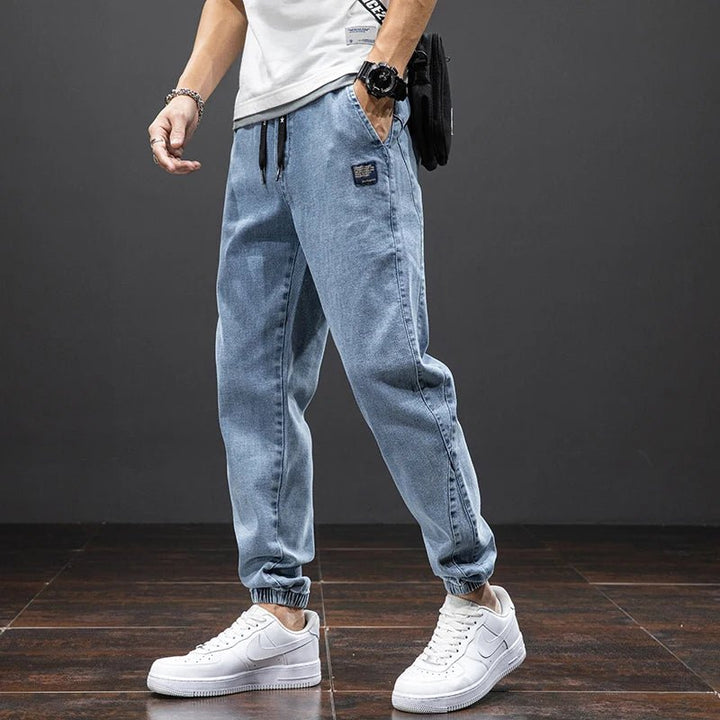 Oliver | Men's Stretch Denim Elastic-Waist Jogger Trousers