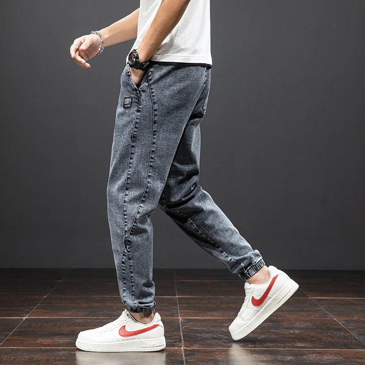 Oliver | Men's Stretch Denim Elastic-Waist Jogger Trousers