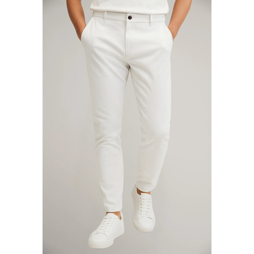 Oliver | Men's Tailored Slim-Leg Button-Zip Trousers