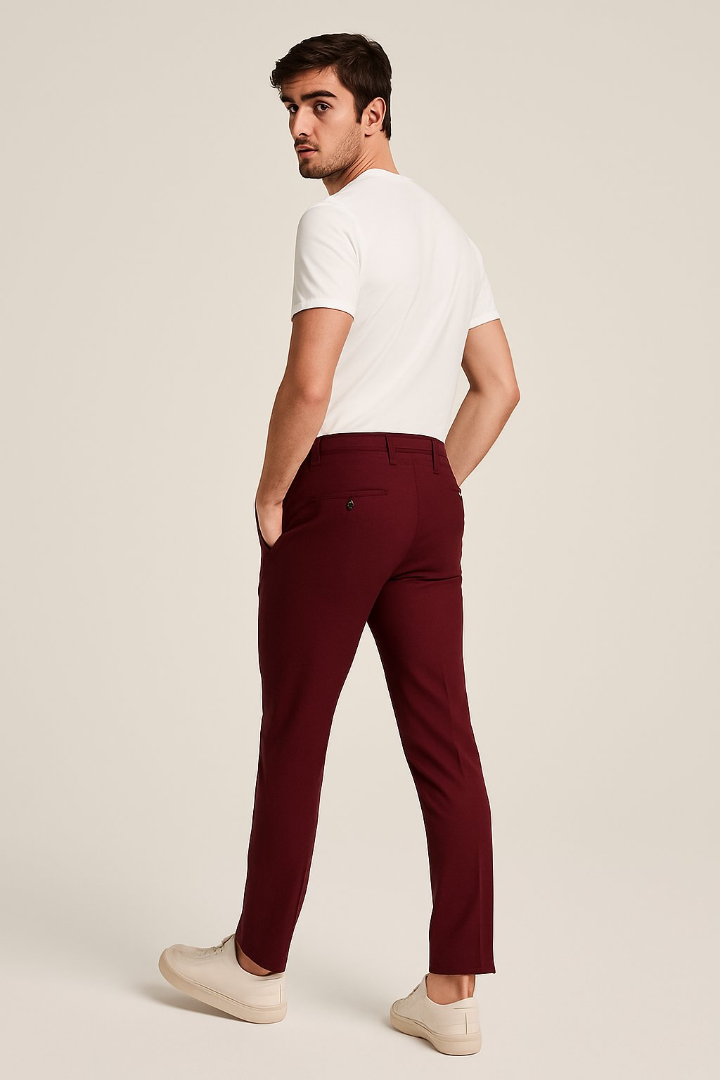 Oliver | Men's Tailored Slim-Leg Button-Zip Trousers