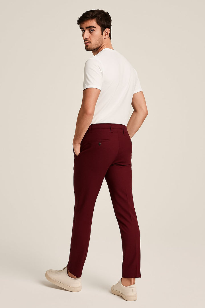Oliver | Men's Tailored Slim-Leg Button-Zip Trousers