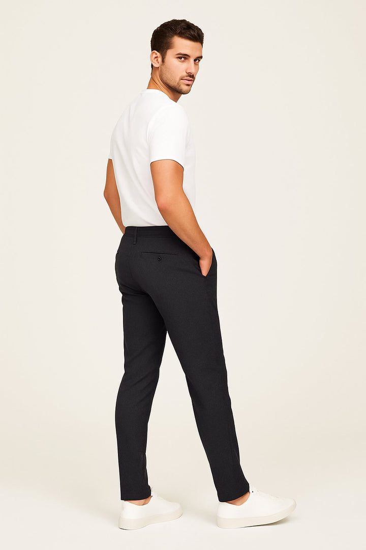 Oliver | Men's Tailored Slim-Leg Button-Zip Trousers