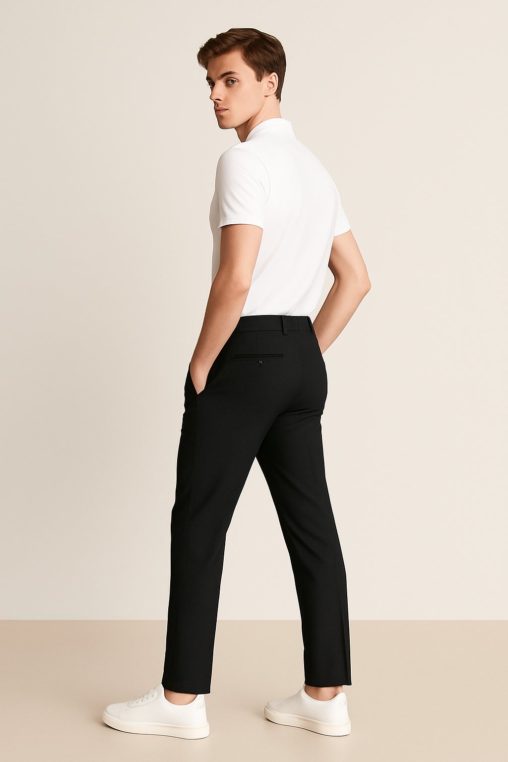 Oliver | Men's Tailored Slim-Leg Button-Zip Trousers