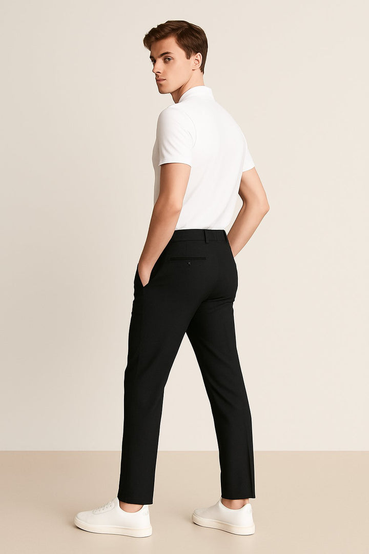 Oliver | Men's Tailored Slim-Leg Button-Zip Trousers