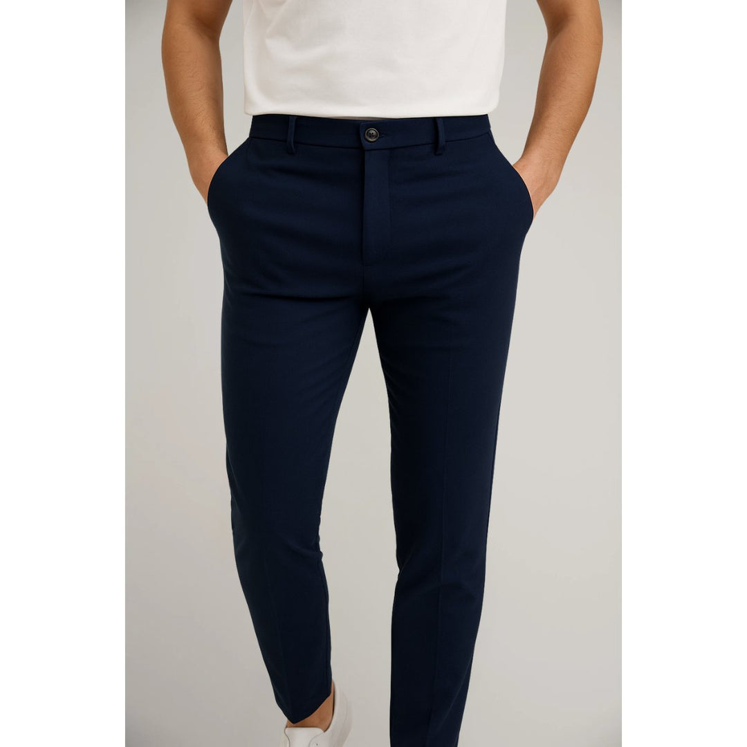 Oliver | Men's Tailored Slim-Leg Button-Zip Trousers