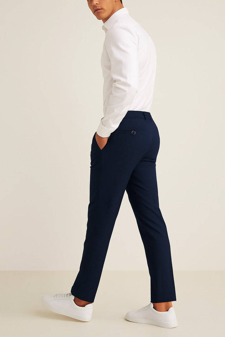 Oliver | Men's Tailored Slim-Leg Button-Zip Trousers