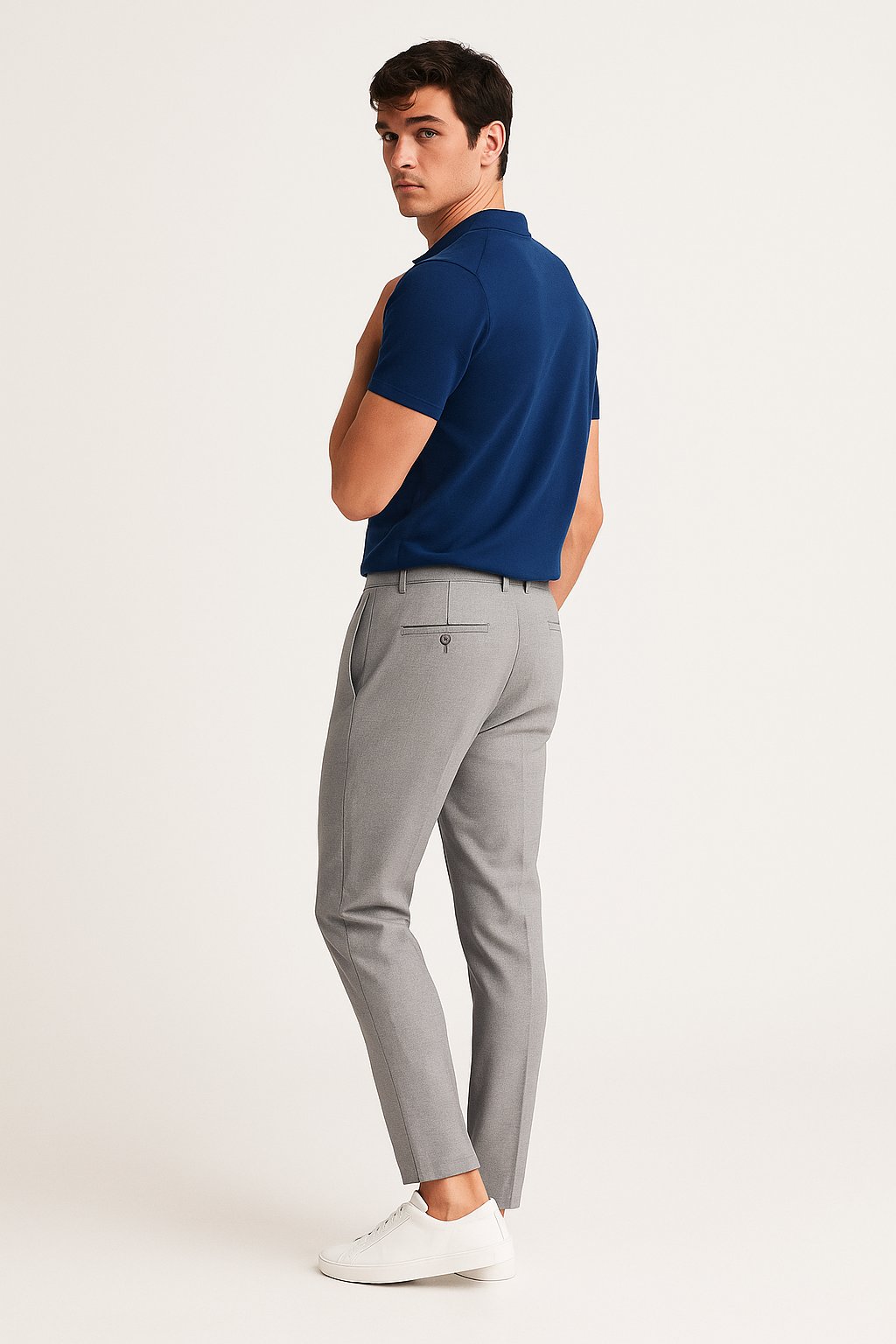 Oliver | Men's Tailored Slim-Leg Button-Zip Trousers
