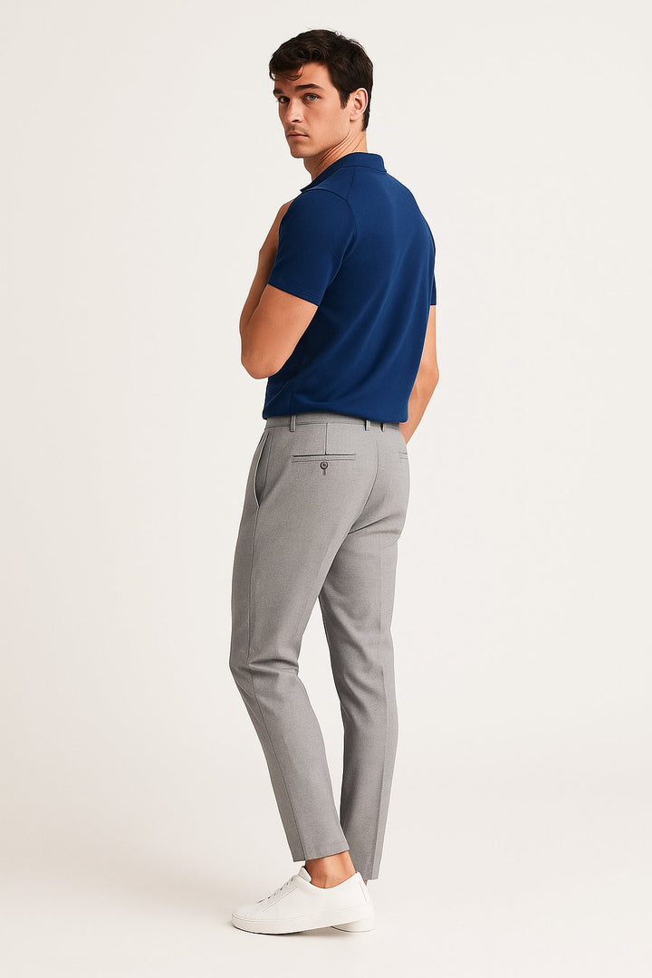 Oliver | Men's Tailored Slim-Leg Button-Zip Trousers