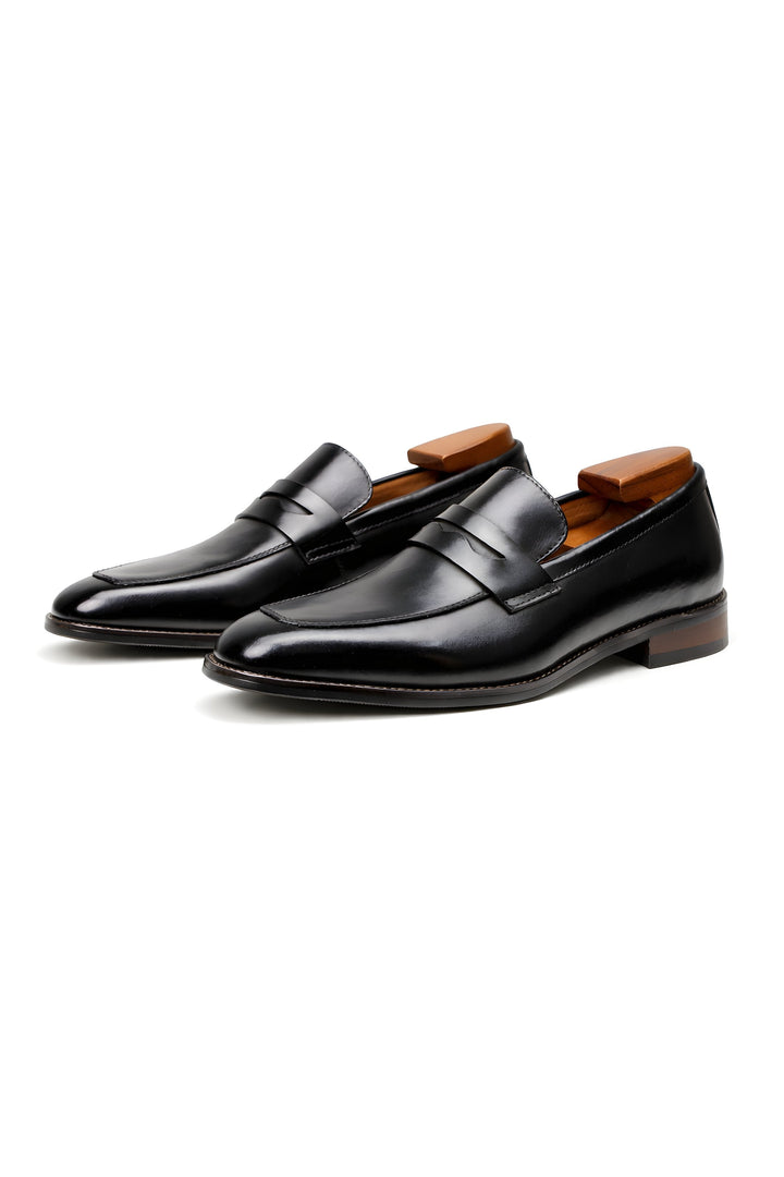 Charlie | Men's Tan Leather-Look Slip-On Penny Loafers