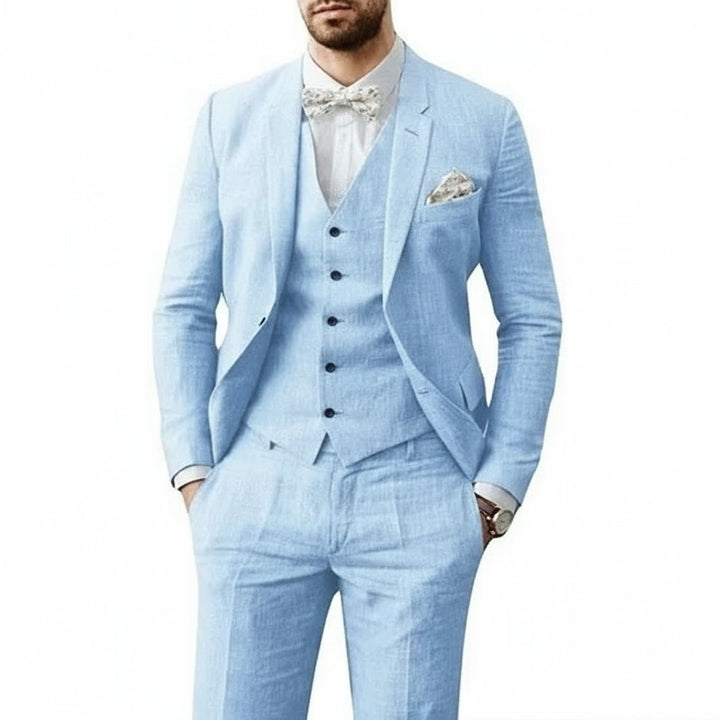 Charlie | Men's Three-Piece Linen Wedding Suit Summer Formal Set