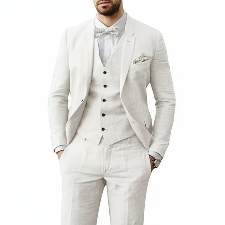Charlie | Men's Three-Piece Linen Wedding Suit Summer Formal Set
