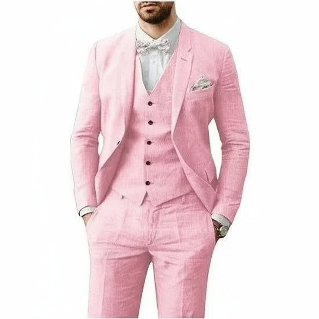 Charlie | Men's Three-Piece Linen Wedding Suit Summer Formal Set