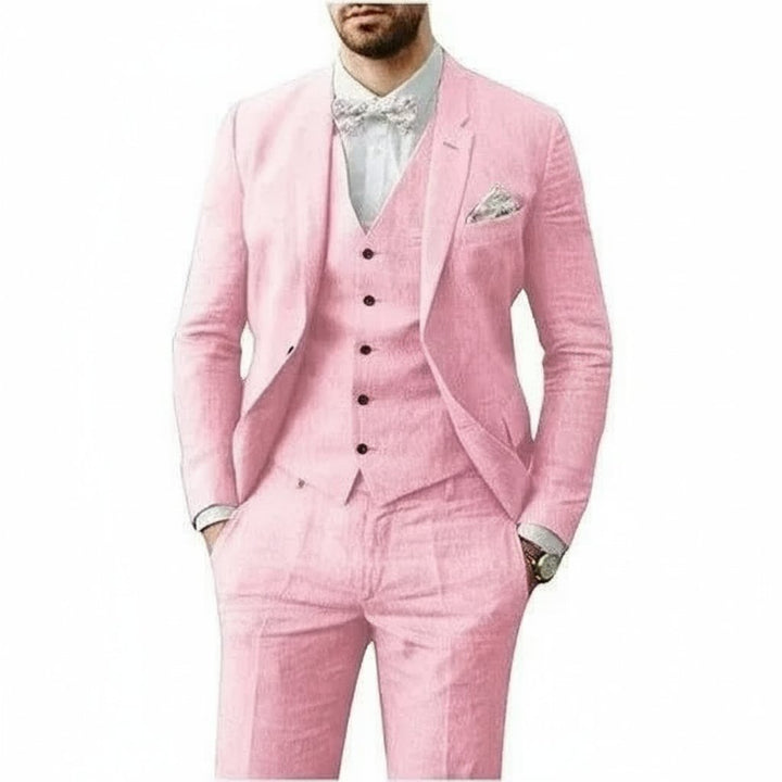 Charlie | Men's Three-Piece Linen Wedding Suit Summer Formal Set