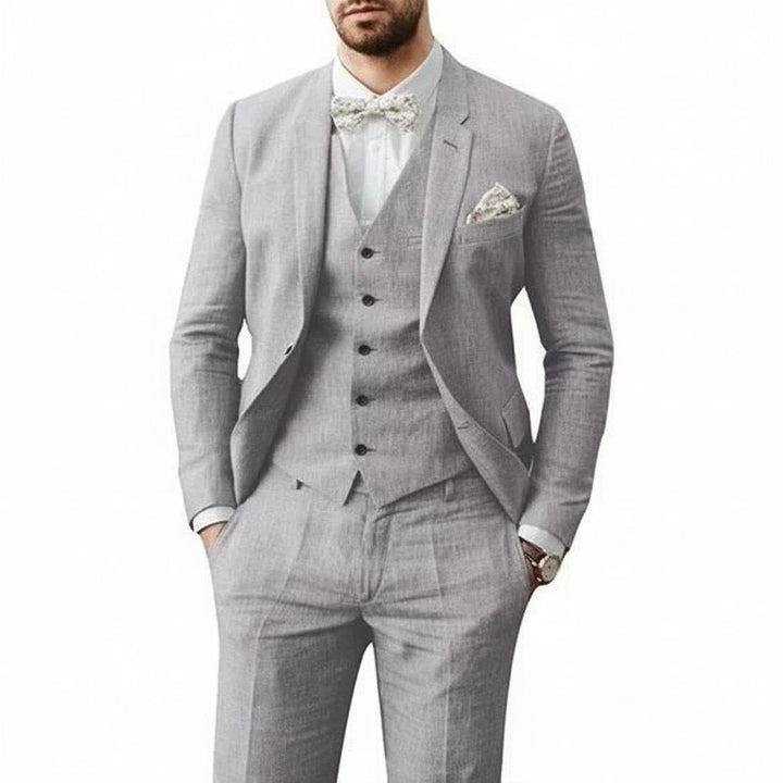 Charlie | Men's Three-Piece Linen Wedding Suit Summer Formal Set