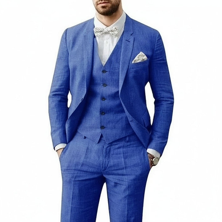Charlie | Men's Three-Piece Linen Wedding Suit Summer Formal Set