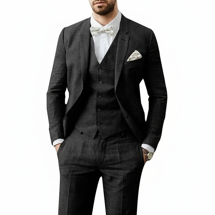 Charlie | Men's Three-Piece Linen Wedding Suit Summer Formal Set