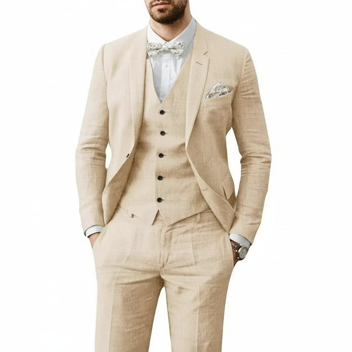 Charlie | Men's Three-Piece Linen Wedding Suit Summer Formal Set