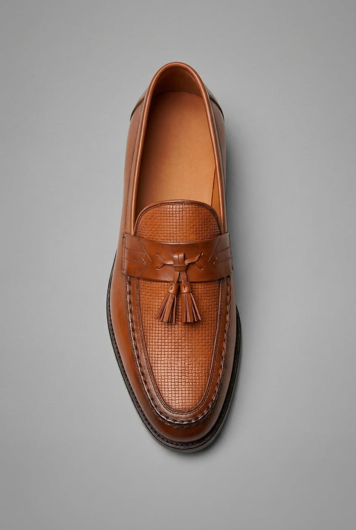 Freddie | Men's Woven Tassel Slip-On Loafers Smart Formal Shoes