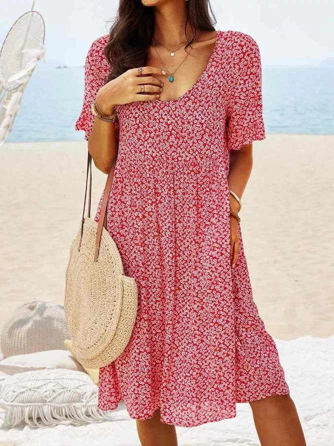 Willow | Mini Dress Cotton Flutter Sleeves V-Neck A-Line Summer